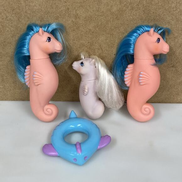 Vtg My Little Pony Sea Ponies Wavedancer Surfrider & Fish Float Hasbro 1984 MLP - Picture 1 of 14